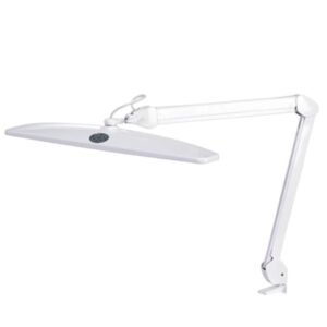 מנורת זכוכית מגדלת מקצועית עם תאורת LED וזרוע מתכווננת בצבע לבן